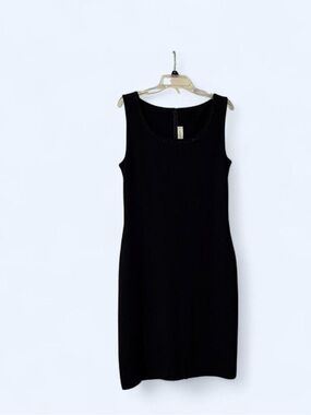 St. John Cavier Black Sleeveless Sheath Dress Vintage
